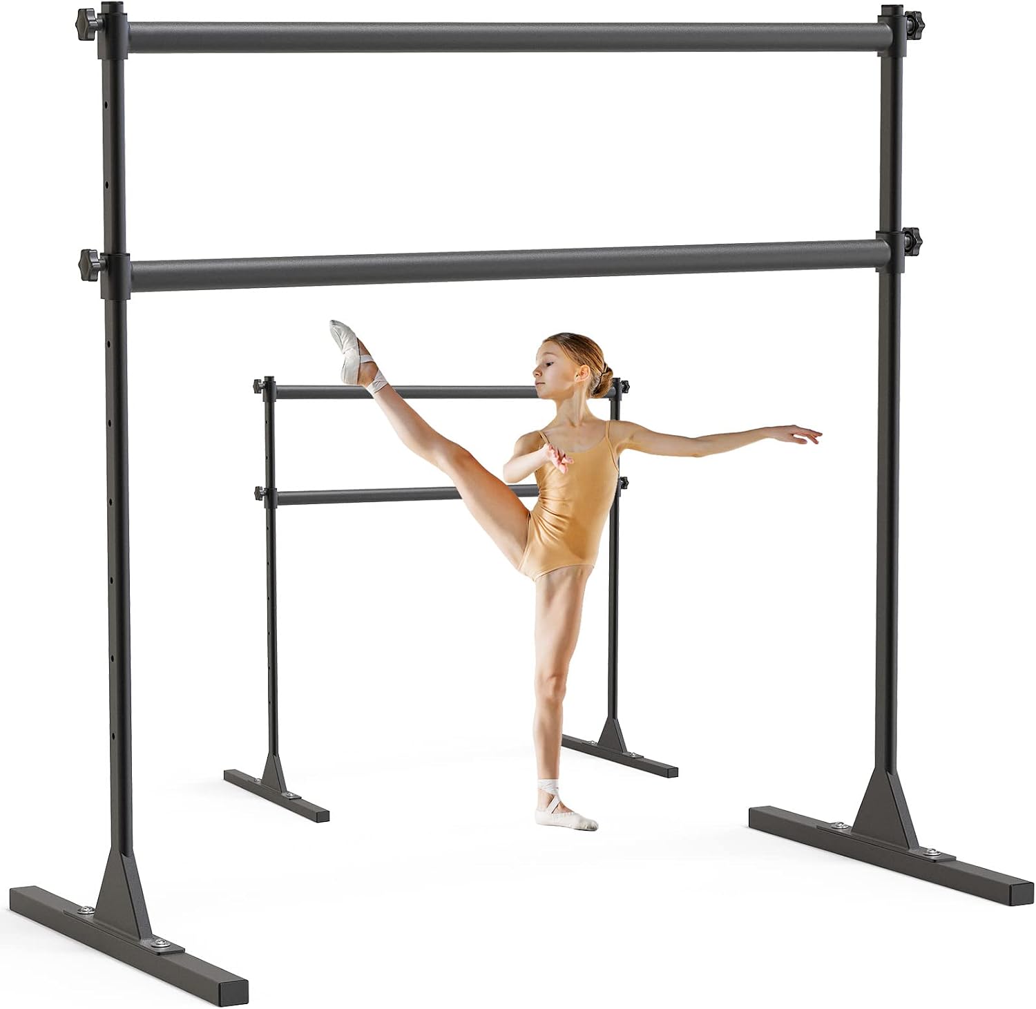 SELEWARE Height Adjustable Ballet Barre Freestanding Ballet Bar, 4/5/6 FT