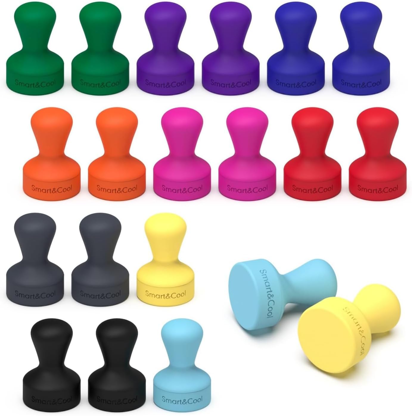 SMART&COOL 20pcs Small Fridge Magnets - 12 x 18 mm Neodymium Magnet for Whiteboard, Office, Refrigerator, Crafts, Noticeboard Map(10 colors)