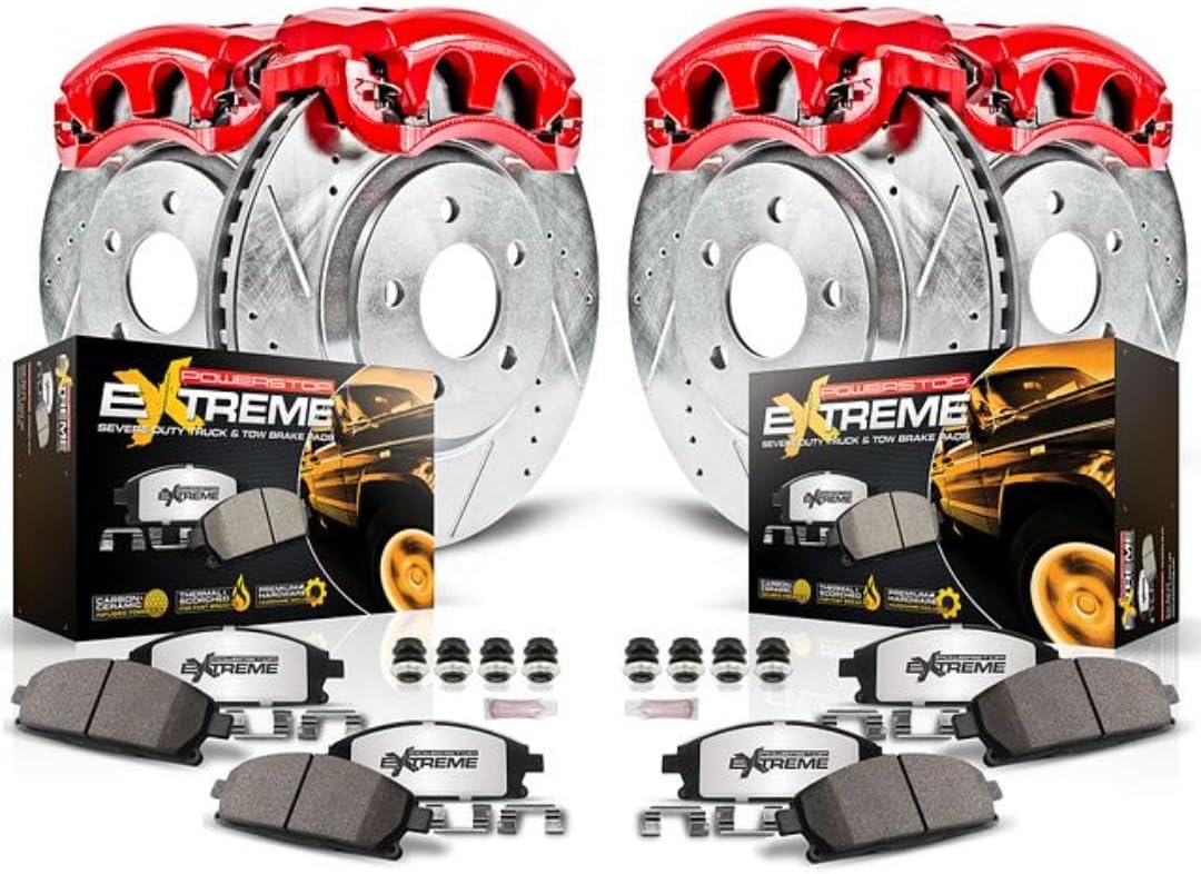 PowerStop Truck & Tow Brake Pad Rotor Caliper Kit Front & Rear KC8358-36