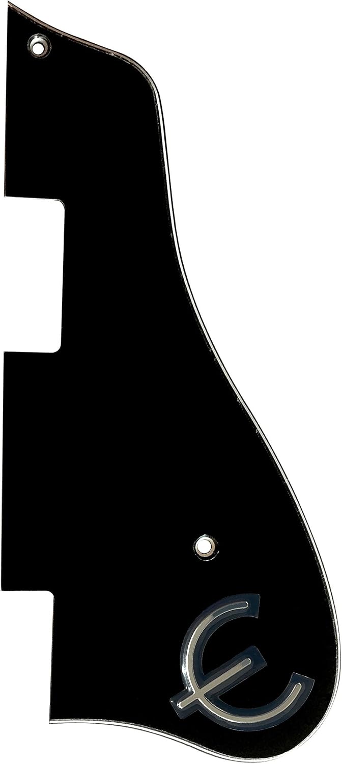 Custom For 1964 Epiphone Casino Style Guitar Pickguard Scratch Plate & E Logo (3 Ply Black)