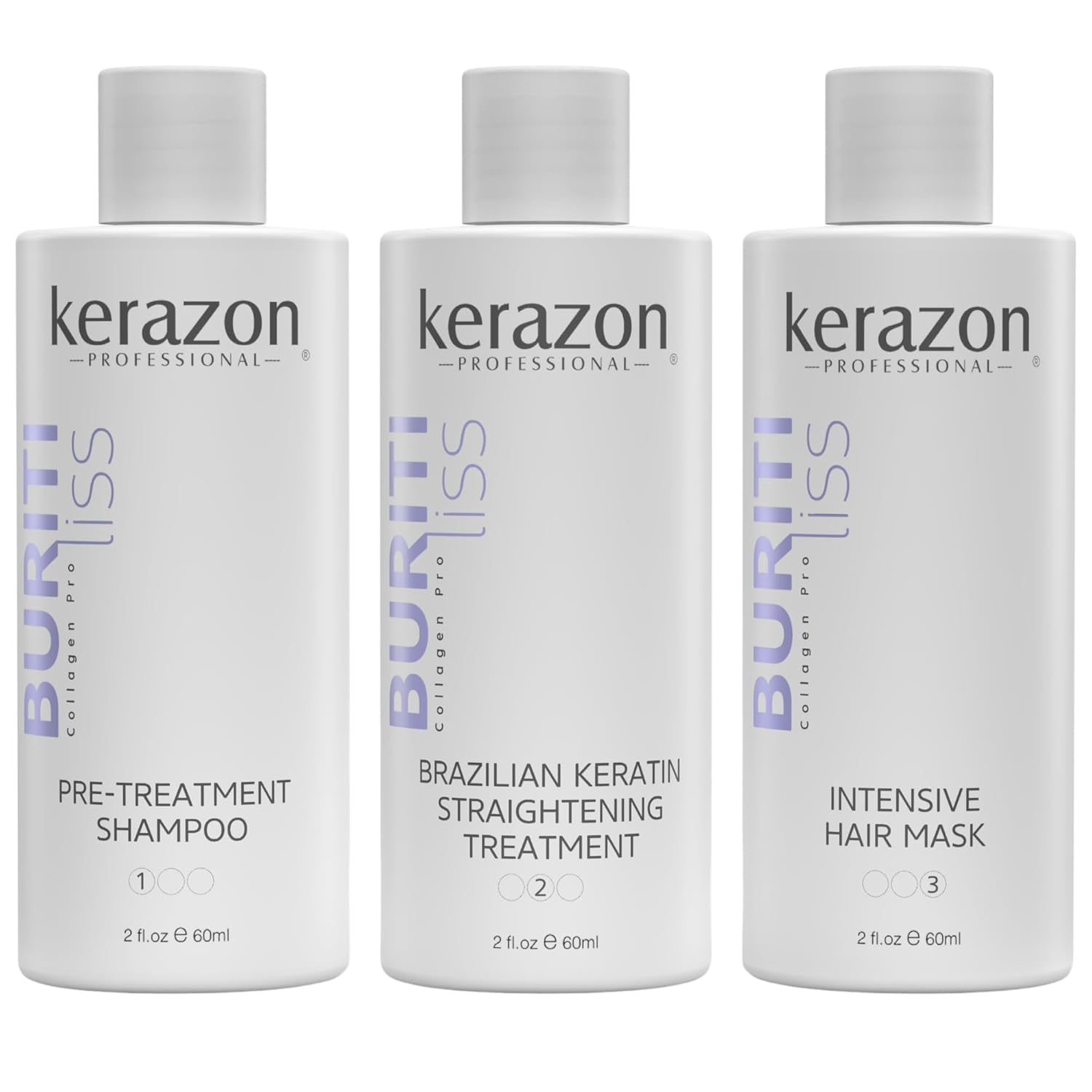 Brazilian Keratin Straightening Treatment KIT 2fl.oz Buriti Liss Collagen Pro For all hair types