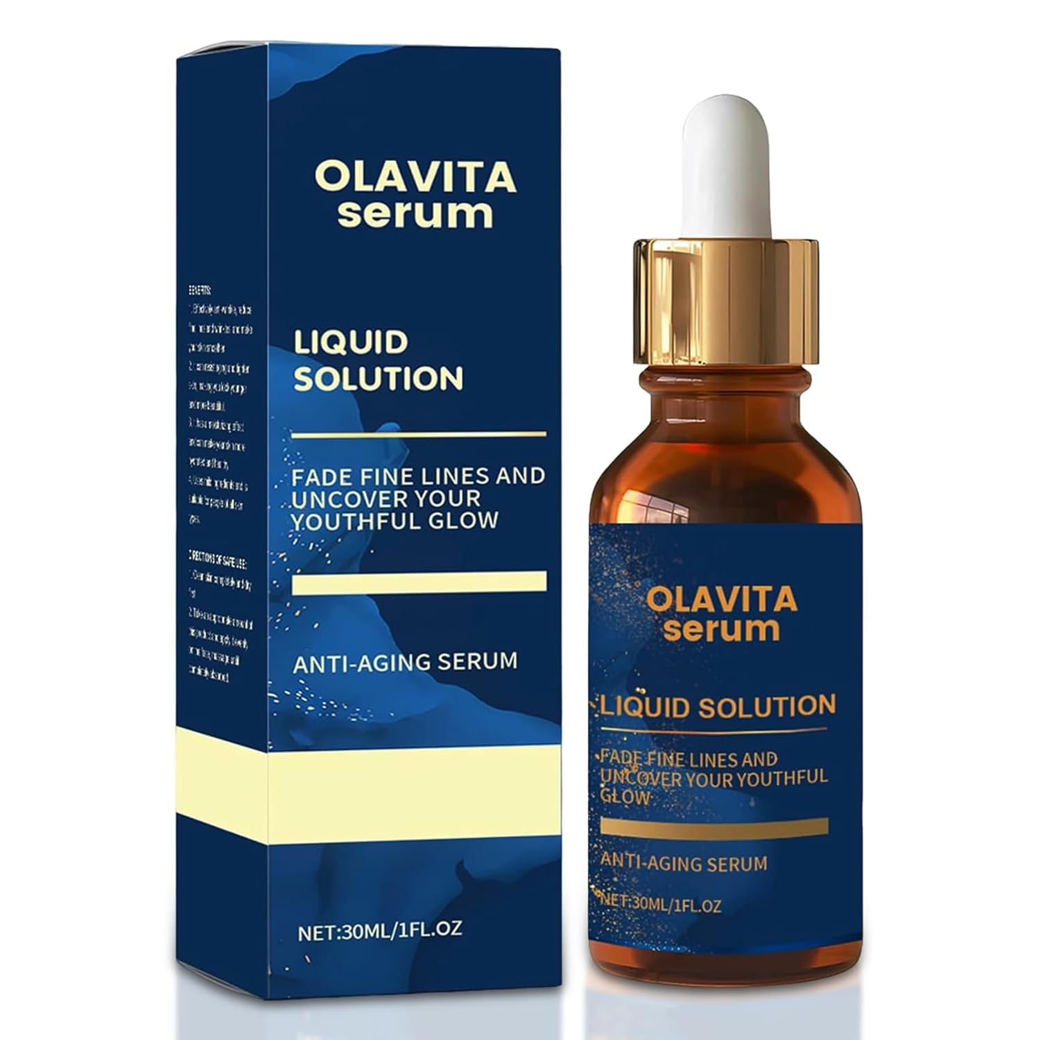Facial Serum, Liquid Solution Anti Aging Serum, Vitamin C & E Serum, Boosts Skin Collagen Production, Diminishes Fine Lines & Wrinkles for a Youthful Glow