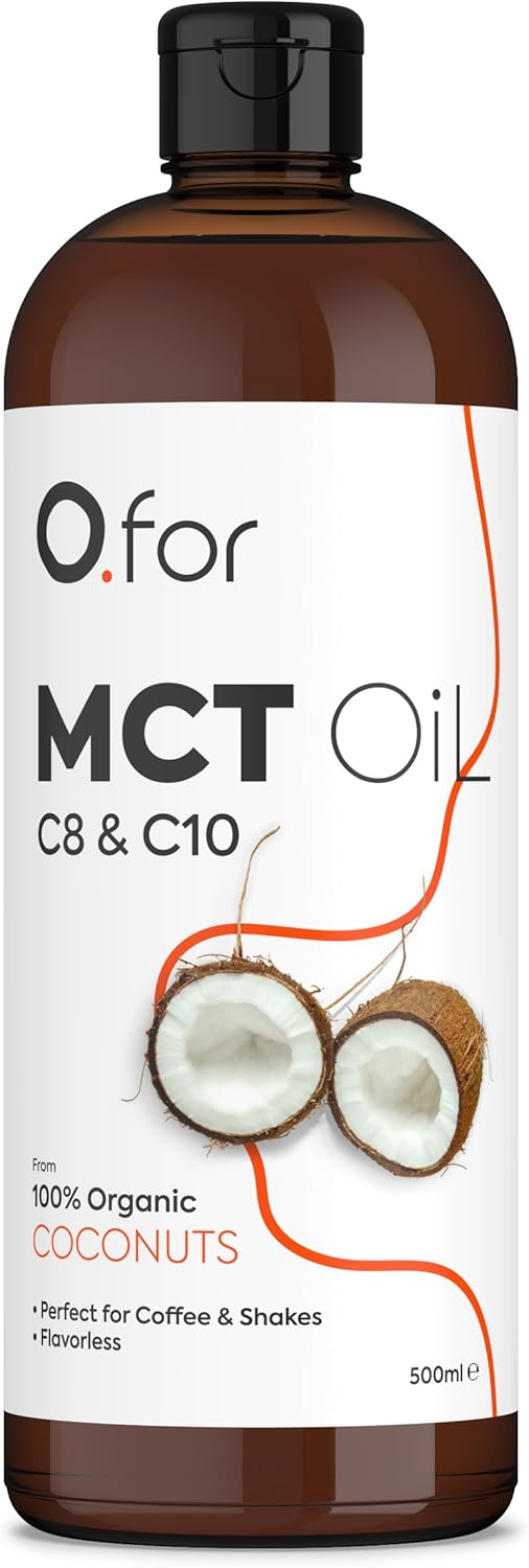 Ofor C8 & C10 MCT Oil (Coconut) 500ml – It's keto, vegan-friendly and gluten-free – Made From 100% Pure Coconuts & Cold-Pressed Extraction – Trusted for MCT Oil bulletproof coffee and salads.