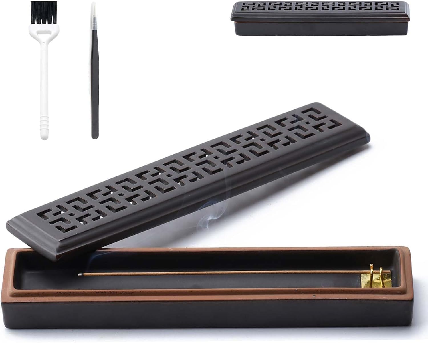 CEREMONY Incense Holder for Sticks，Ceramic Insence-Stick Holder Ash Catcher，Incense Holder Timkburner for Meditation Yoga Spa Room Decor