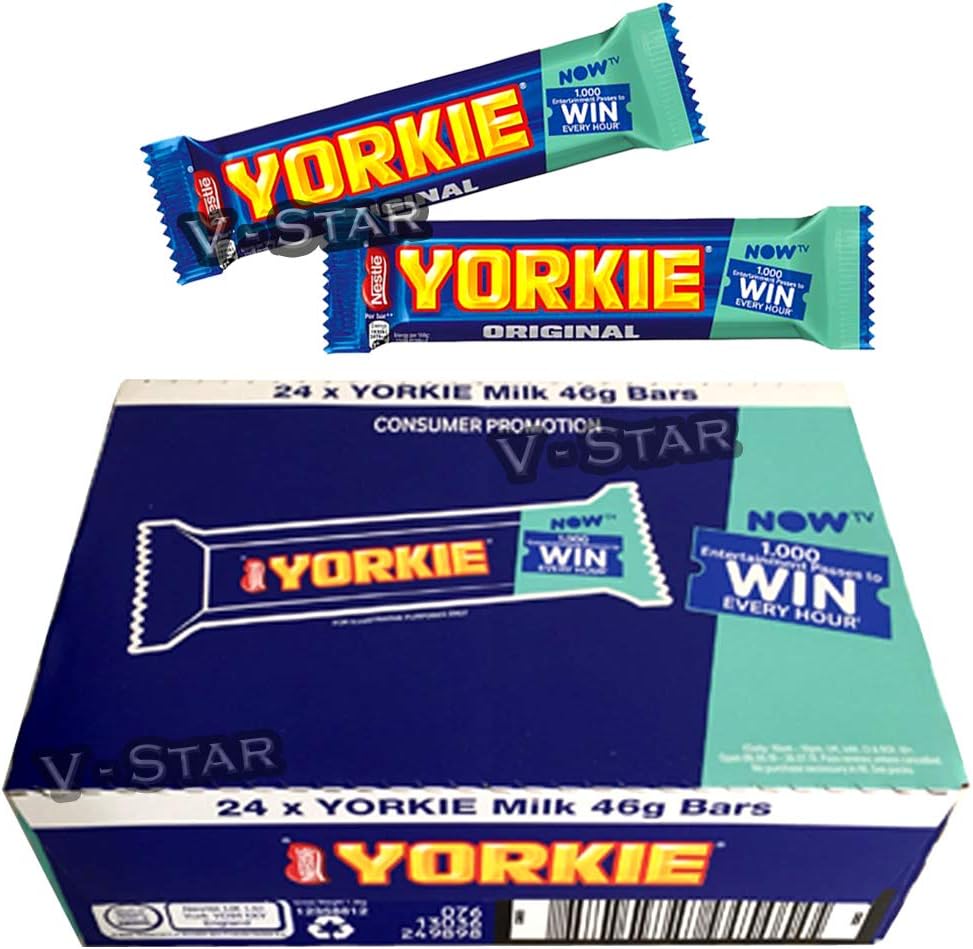 FULL BOX OF NESTLE YORKIE CHOCOLATES BAR - 24 BARS ORIGINAL (NESTLE YORKIE MILK BAR 46g)