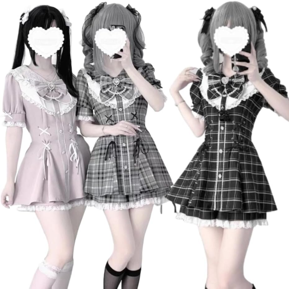 Jirai Kei Dress & Shorts Set - Tenshi Kawaii Shoujo Girl Clothes Cutecore Y2K Harajuku Gyaru Outfit Goth Jfashion
