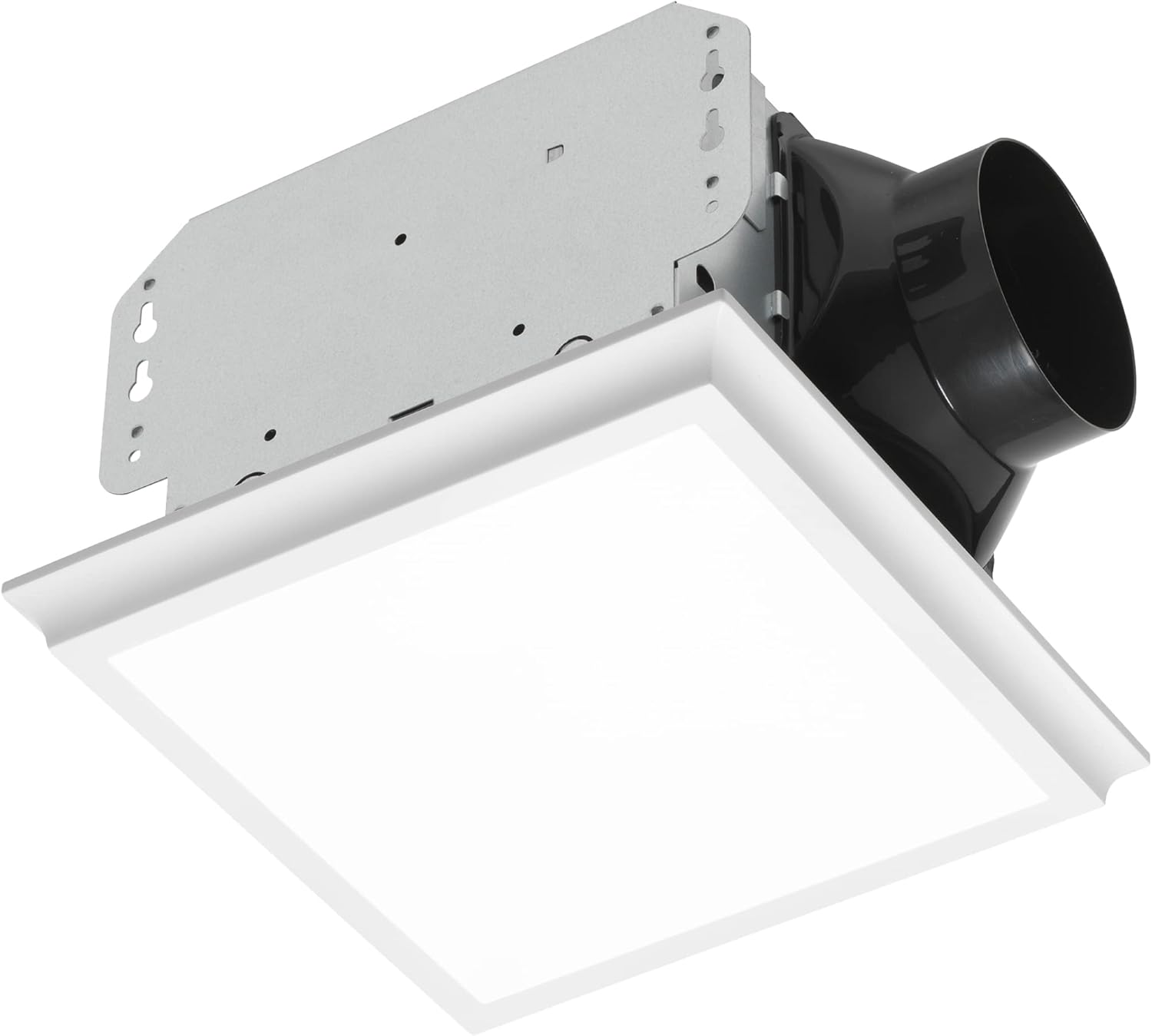 Homewerks 7141-80-G4 Bathroom Fan Integrated LED Light Ceiling Mount Exhaust Ventilation Whisper Quiet 1.1 Sones 80 CFM, White