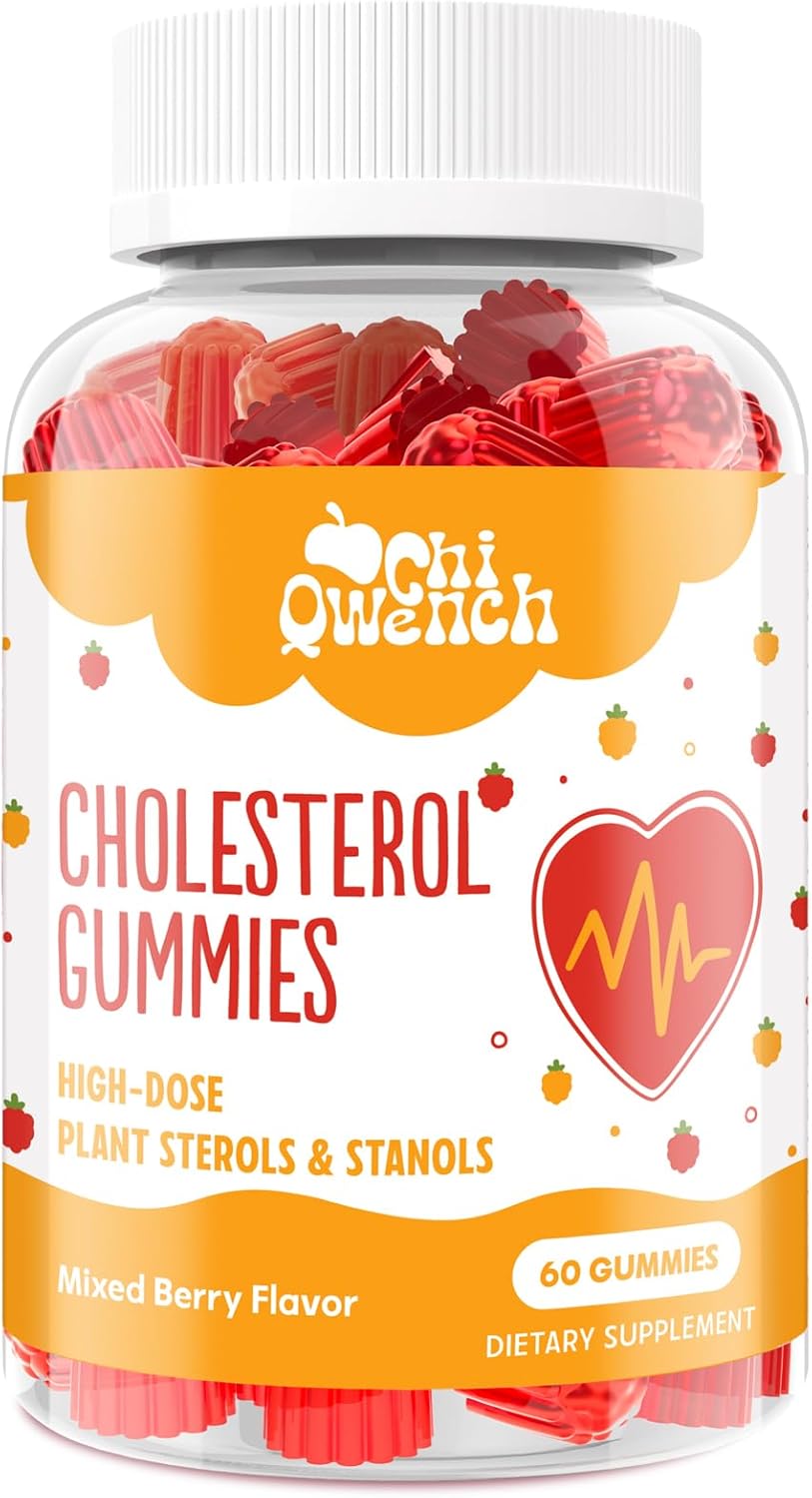 Cholesterol Supplements with 1500 Mg Plant Sterols & Stanols, Cholesterol Support Gummies, Cholesterol Complex Gummies, Maintains Normal Levels, Mixed Berry Flavor, 60 Count