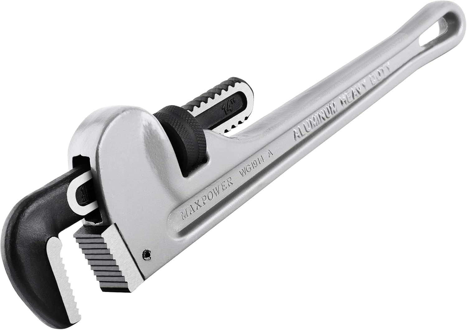MAXPOWER Aluminum Straight Pipe Wrench 14Inch/350mm, Heavy Duty Plumbing Tool