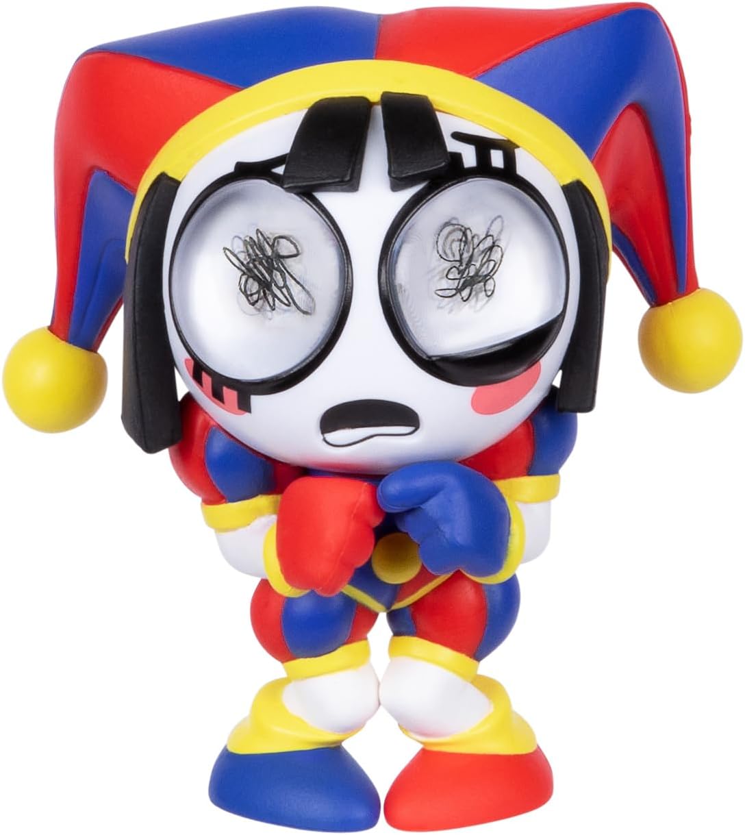Amazing Digital Circus Officially Licensed Pomni Vinyl Figure, Quality 4"/10.1 CM Boxed Collectible Figure With Jittery Eyes And Collector Card, 4 Posed Vinyl Figures To Collect In Premier Collection