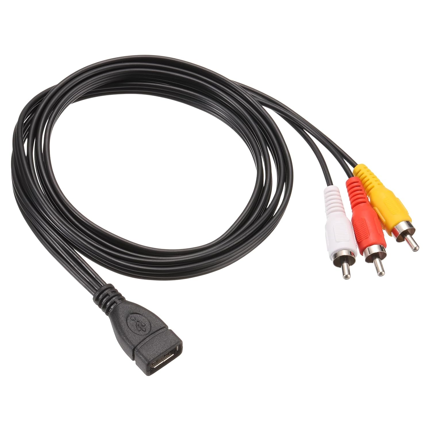DMiotech USB to RCA Cable, 5ft USB Female to 3 RCA Male Stereo Audio Video Cable Adapter for PC, TV, DVD, Speakers, Amplifiers