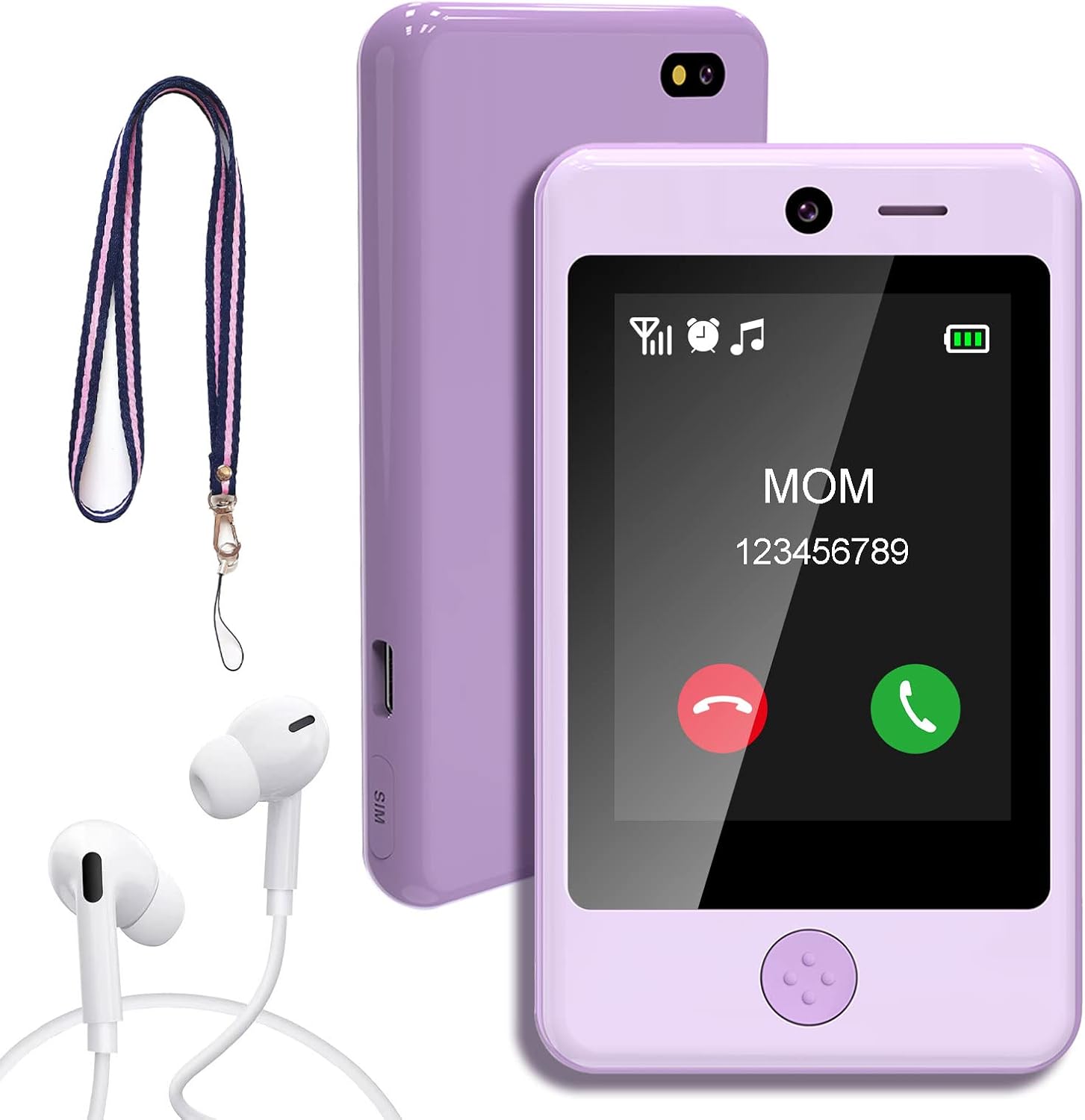 PTHTECHUS Kids Smart Phone for Girls & Boys - 2G Touchscreen Learning Toy with Camera, Music Player, Games, Alarm Clock, Educational Gift for Ages 4-10 pul