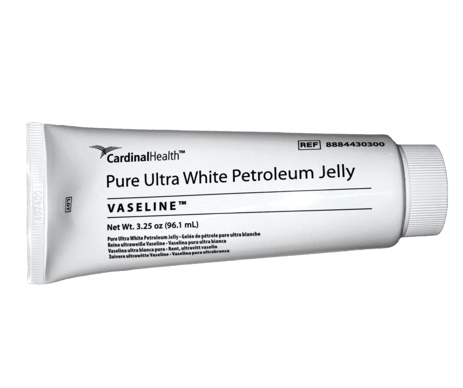 5 Pack Medical Grade Vaseline Pure Ultra White Petroleum Jelly, 3.25 oz (97.5 mL) Tubes ONLY by Kendall/Covidien