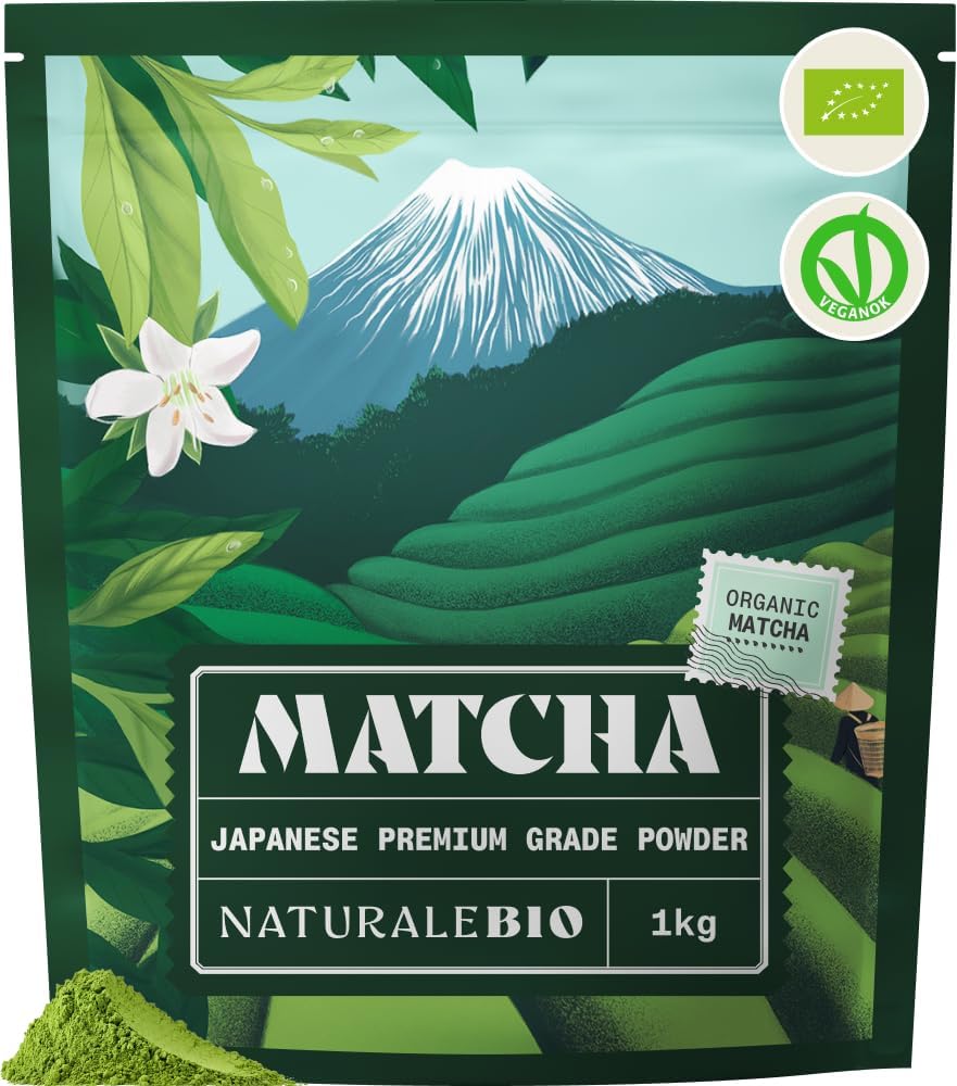 NaturaleBio Organic Premium Grade Japanese Matcha Powder L-Theanine