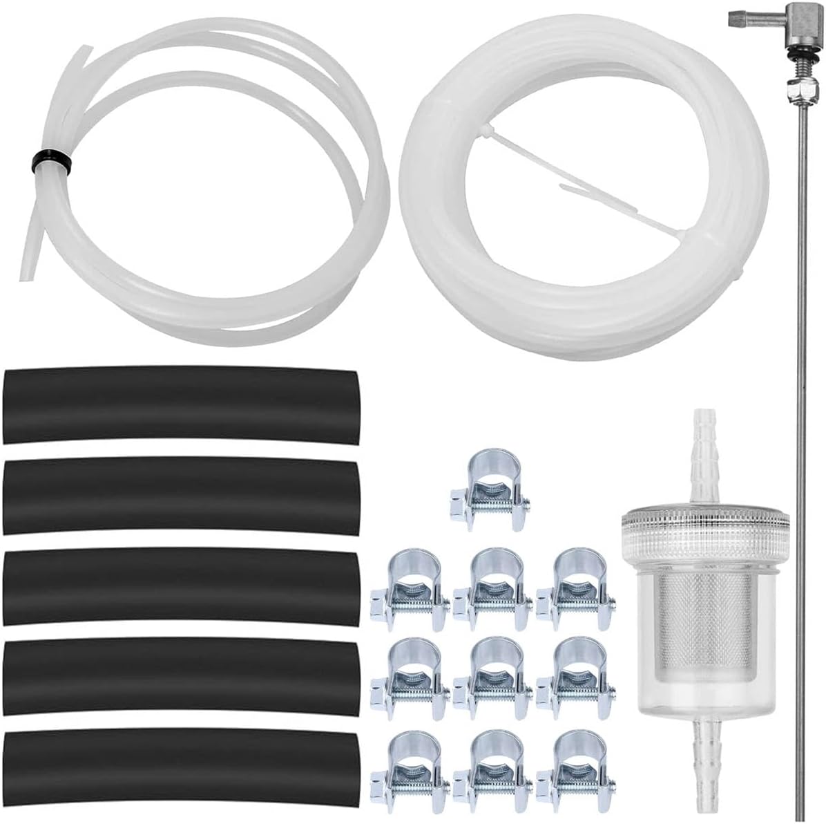 Fuel Pipe Line Hose Clip Kit Diesel Heater Fuel Line Kit Fit for Eberspacher and for Webasto Heaters Tank Car Air Parking Heater Tube Pipe Filter, with Fuel Tank Sender Stand Pipe