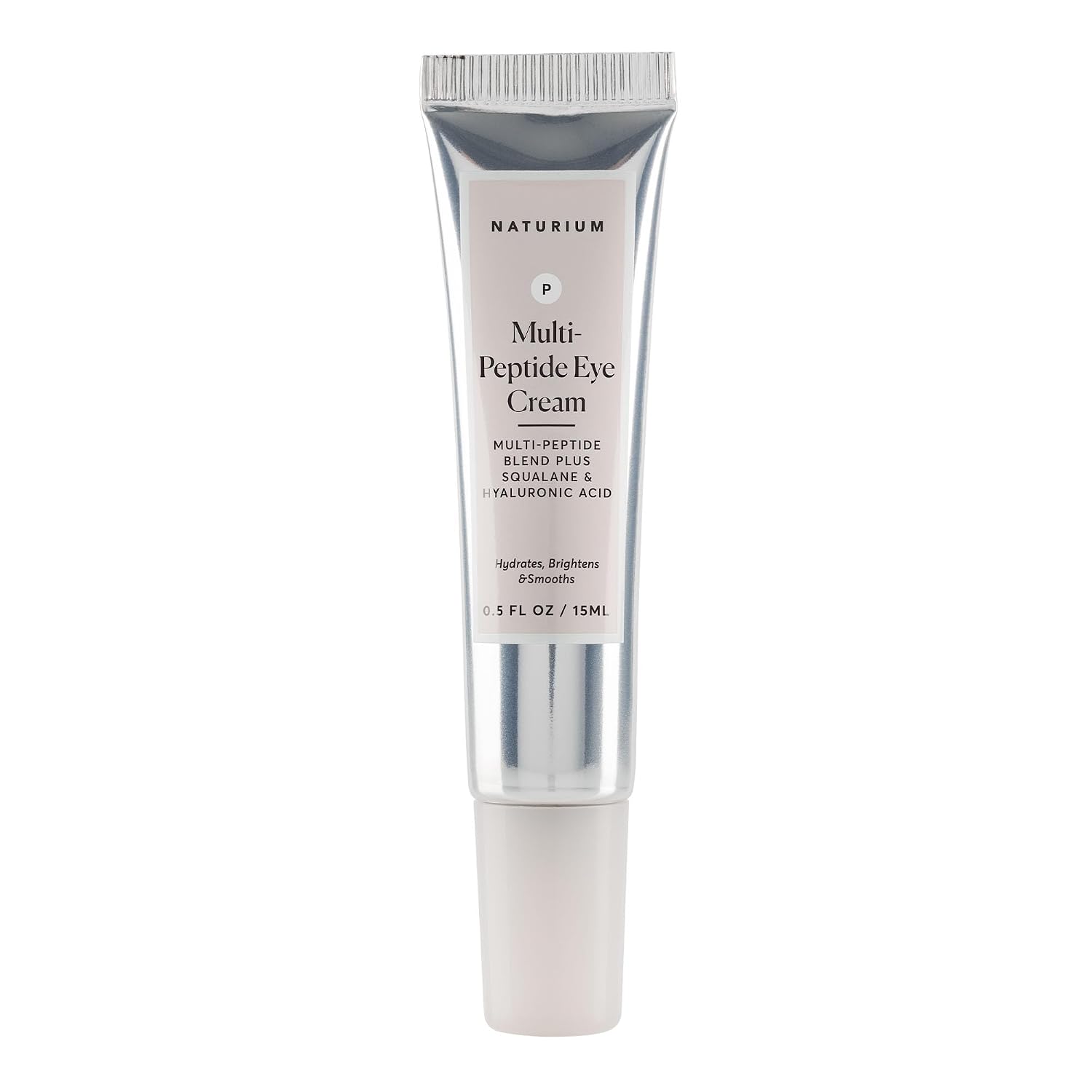 Naturium Multi-Peptide Eye Cream, Smoothing & Anti-Aging Skincare, with Squalene & Hyaluronic Acid, 0.5 oz