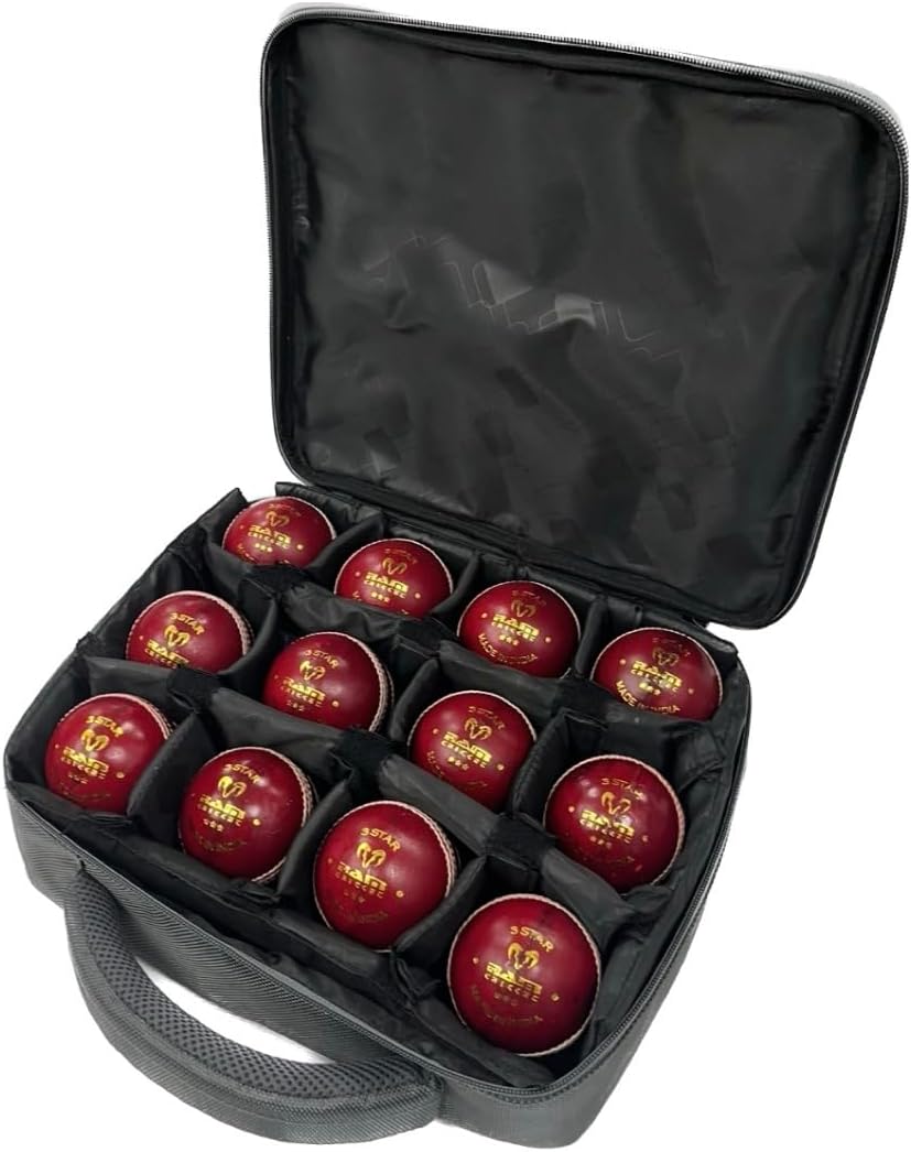 Ram Cricket Ball Carry Case, 30 x 26cm, Holds up to 12 Balls in Individual