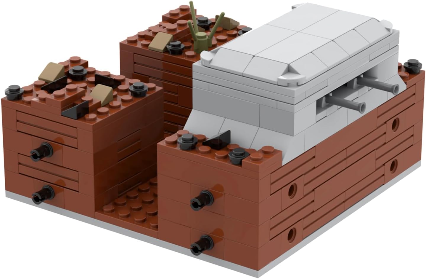 WW2 Bunker Military Building Block Set.Build Different Military War Block Scenarios(225PCS).