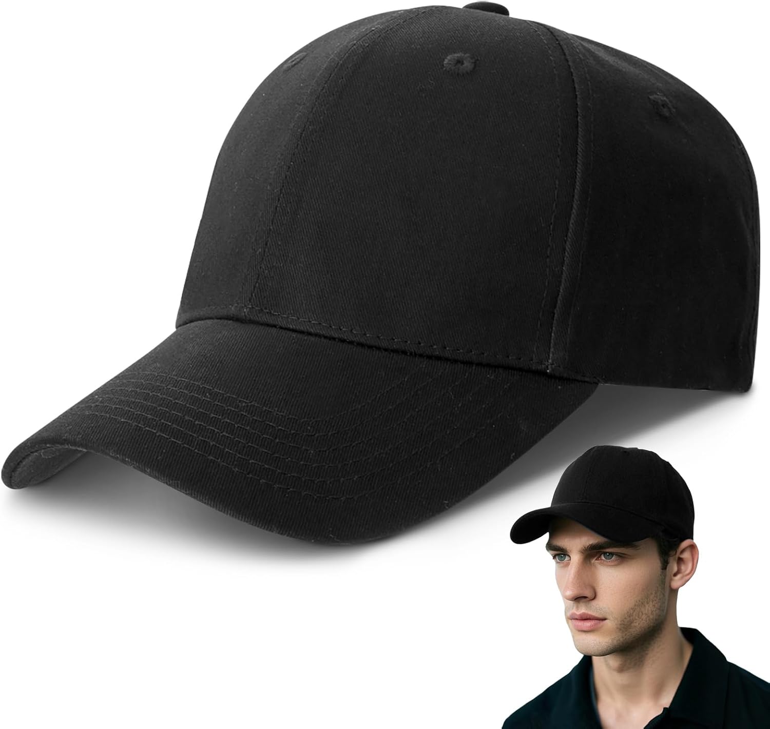 GWHOLE Baseball Cap Unisex Adjustable Cap Hat Classic Sports Casual Plain Summer Sun Hat for Men & Women
