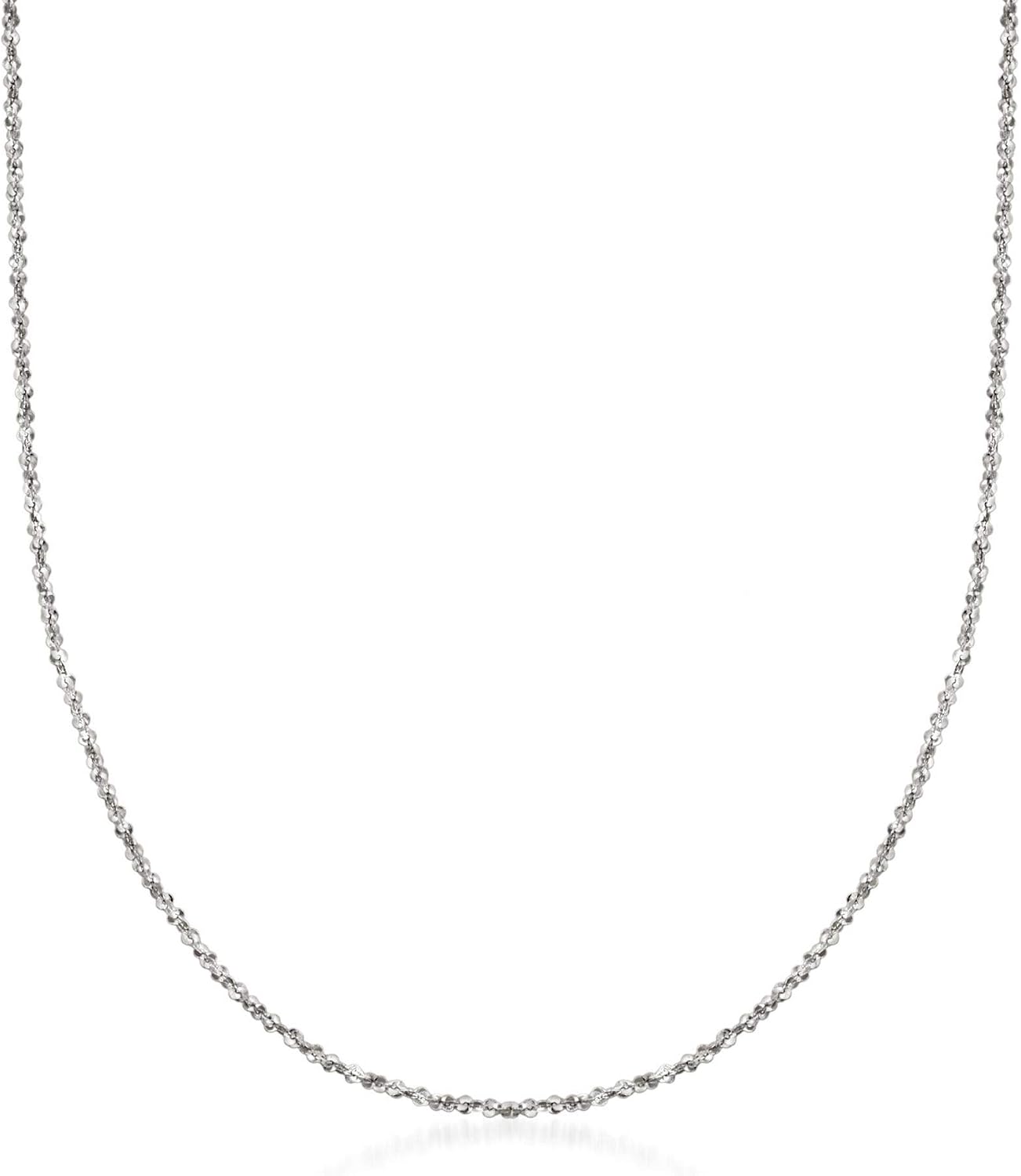 Ross-Simons Italian 1mm 14kt White Gold Twisted Sparkle-Chain Necklace. 18 inches