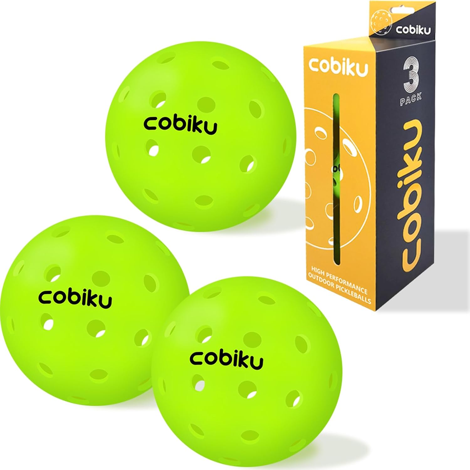 Premium Outdoor Pickleballs Balls 3/6/12 Pack - USAPA Approved Tournament and Competition Pickleball with Perfectly Balanced and Visibility, 40 Hole Pickleball for All Skill Levels