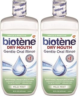 Biotene Moisturizing Oral Rinse,Mild Mint, 16 Fl Oz (Pack of 2)