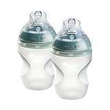 Tommee Tippee Natural Start Anti Colic BPA Free Silicone Baby Bottles, 9oz, Newborn 0+ Months, Silicone Feels Like Mother's Skin, Slow Flow Breast-Like Teat, Pack of 2