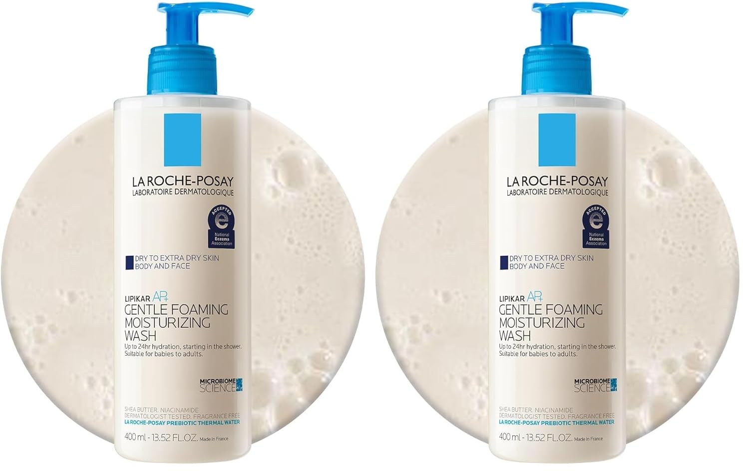 La Roche-Posay Lipikar AP+ Gentle Foaming Moisturizing Wash, Shea Butter + Niacinamide + Glycerin, Moisturizing Body Wash For Dry Skin, National Eczema Association Accepted, Dermatologist Tested​