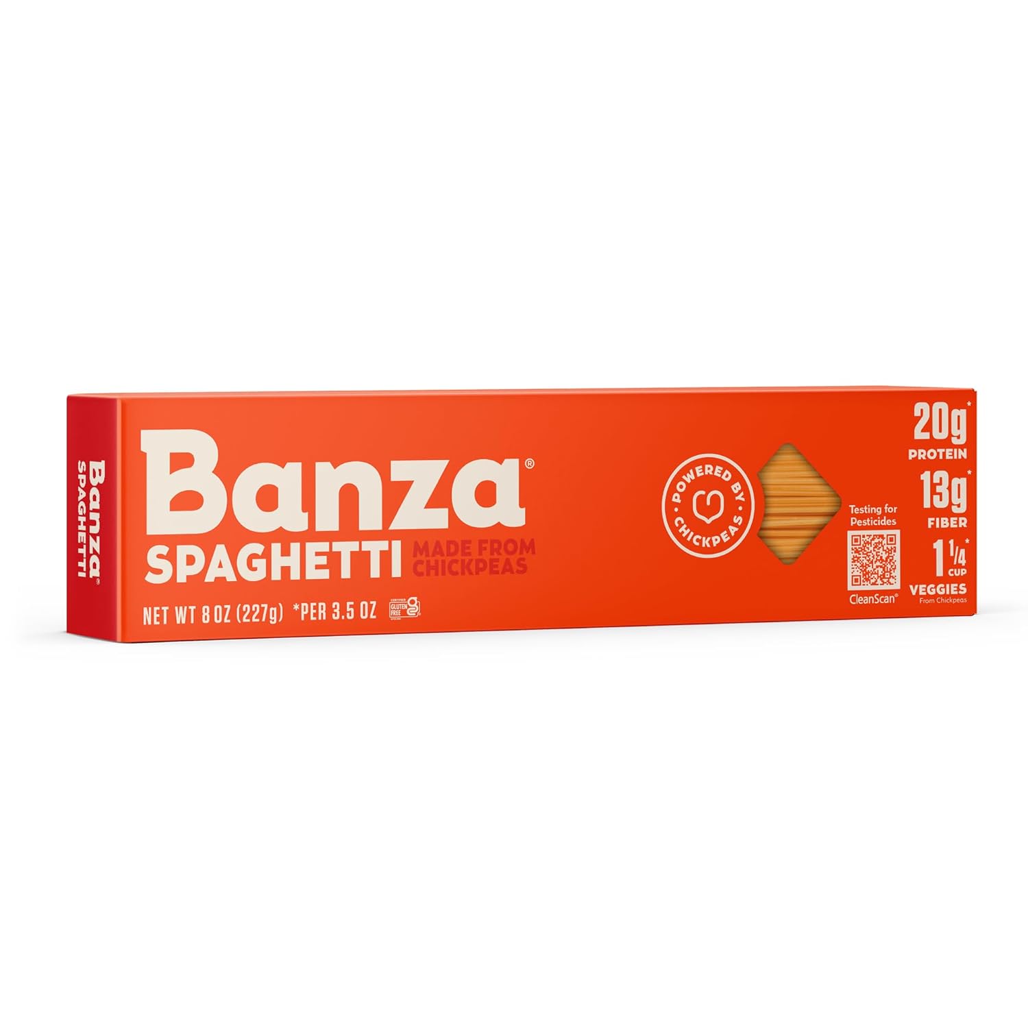 Banza Chickpea Pasta - High Protein Gluten Free Healthy Pasta - Spaghetti (8 oz)