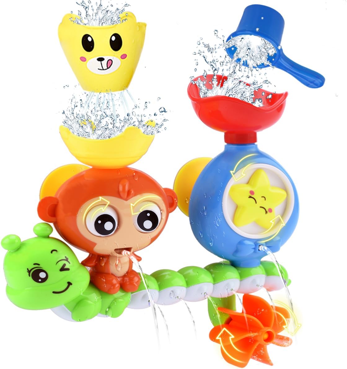 Bath Toys for Kids Ages 1-3 Toddler Bathtub Toys for Babies 1 2 3 Year Old Boys Girls Water Bath Tub Toy for 12 18 Months Infant with Cups