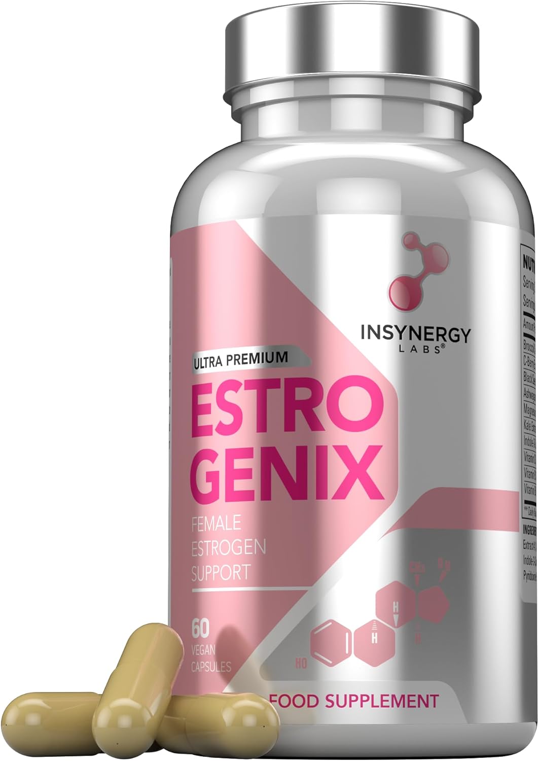 EstroGenix – Estrogen Tablets for Women (Highest Dosage in UK) Hormone Balance Supplement, Estrogen Booster Pills 60 Vegan Capsules