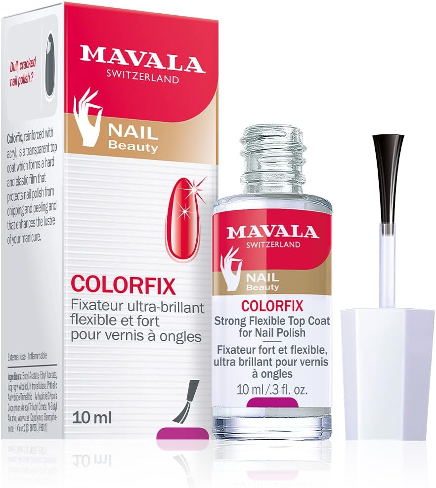 MAVALA Colorfix | Strong Flexible Top Coat for Nails | Make Manicures Last Longer | Drys Hard | Combat Chipping and Flaking | Brilliant Sheen | 0.3 Ounce