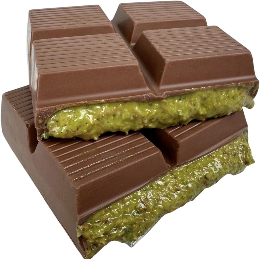 Dubai Chocolate Kunafeh Bar, 200 g (Pack of 1), Daily Fresh Shipment from Istanbul Turkey, Premium Belgian Milk Chocolate Kunafa Pistachio Bar