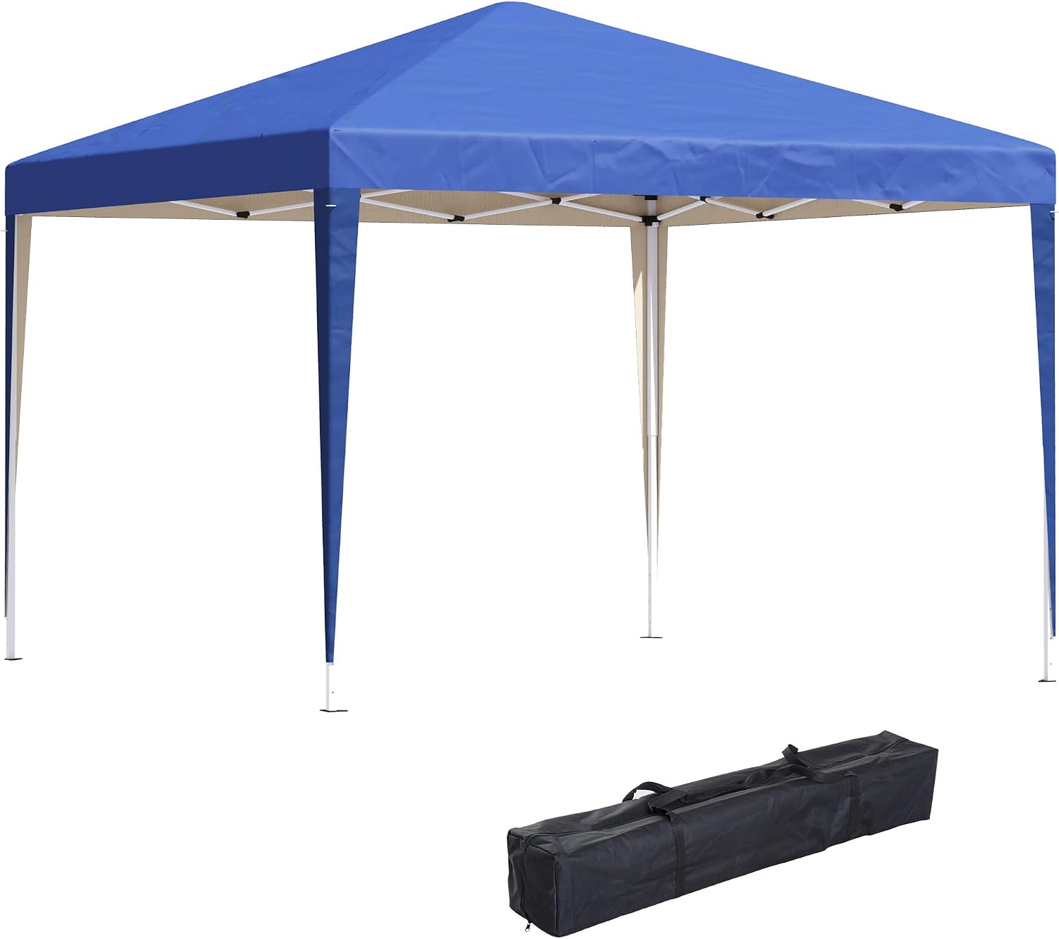 Outsunny 3 x 3M Garden Pop Up Gazebo Height Adjustable Marquee Tent, Blue