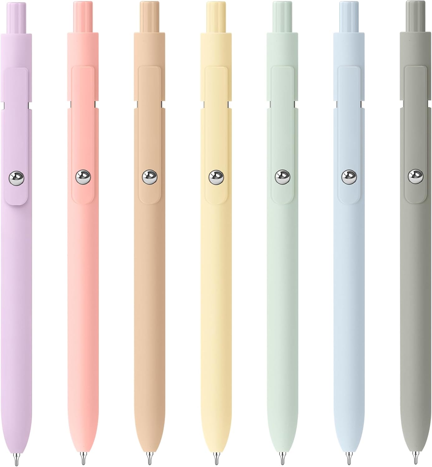 Gel Pens, 7pcs 0.5mm Quick Dry Black Ink Fine Point Smooth Writing Pens, Cute Teacher Work Desk Accessories Office School Supplies Gifts for Men Women Student, Stocking Stuffers for Teen Girls