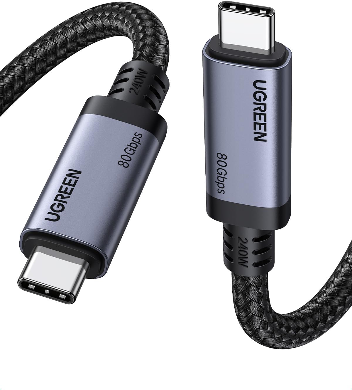 UGREEN USB C to USB-C Cable USB4 Gen4 80Gbps Premium 16K/Dual 8K/Triple 4K Display 240W PD3.1 Type C Fast Charging Compatible with USB-C Monitors, MacBook Pro, iPad Pro, iPhone 16 Pro Max, 1M