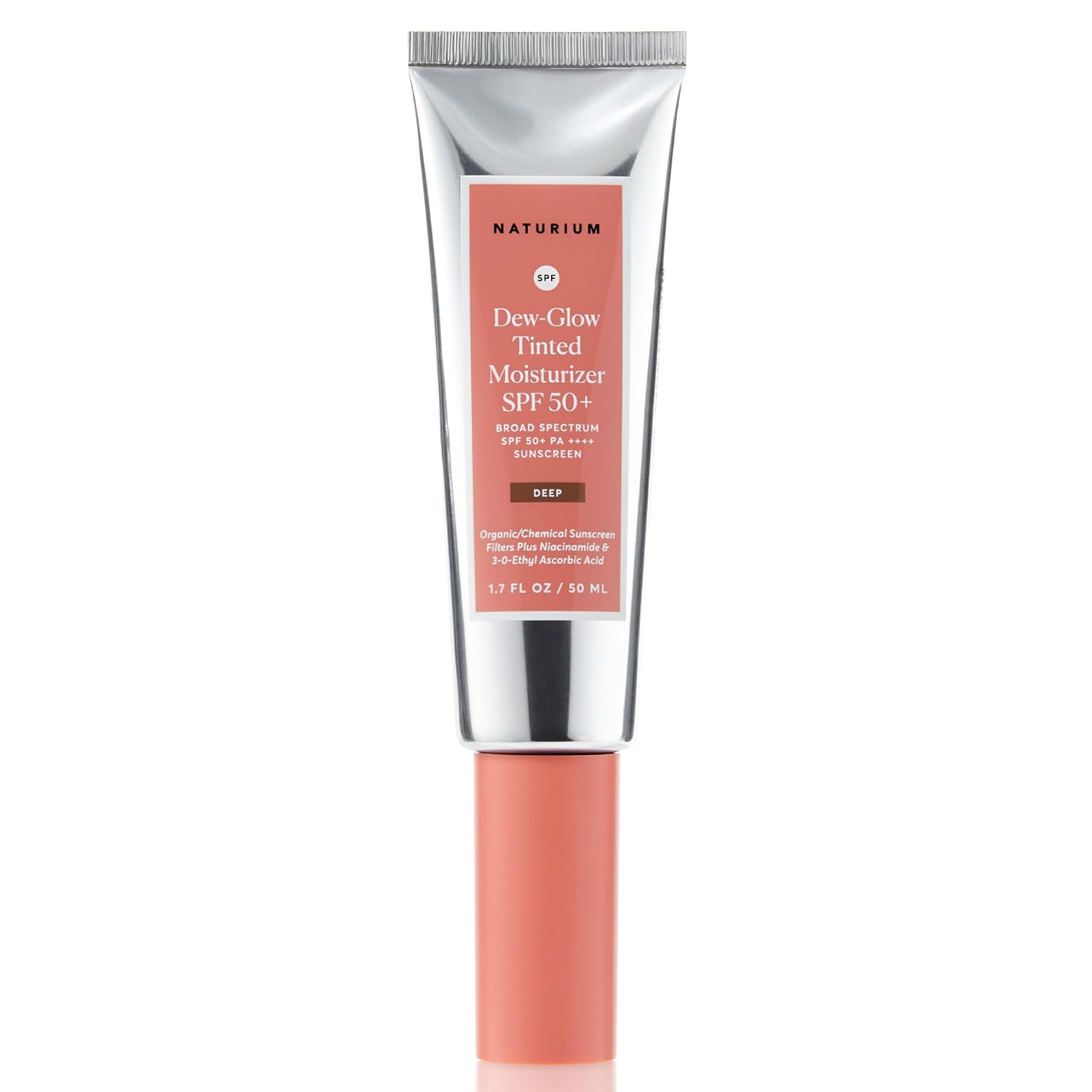Naturium Dew-Glow Tinted Moisturizer SPF 50+ Deep, Daily Moisturizing Sunscreen & Face Primer Face Primer with Tint, Skin Protector with Dewy Finish, 1.7 oz