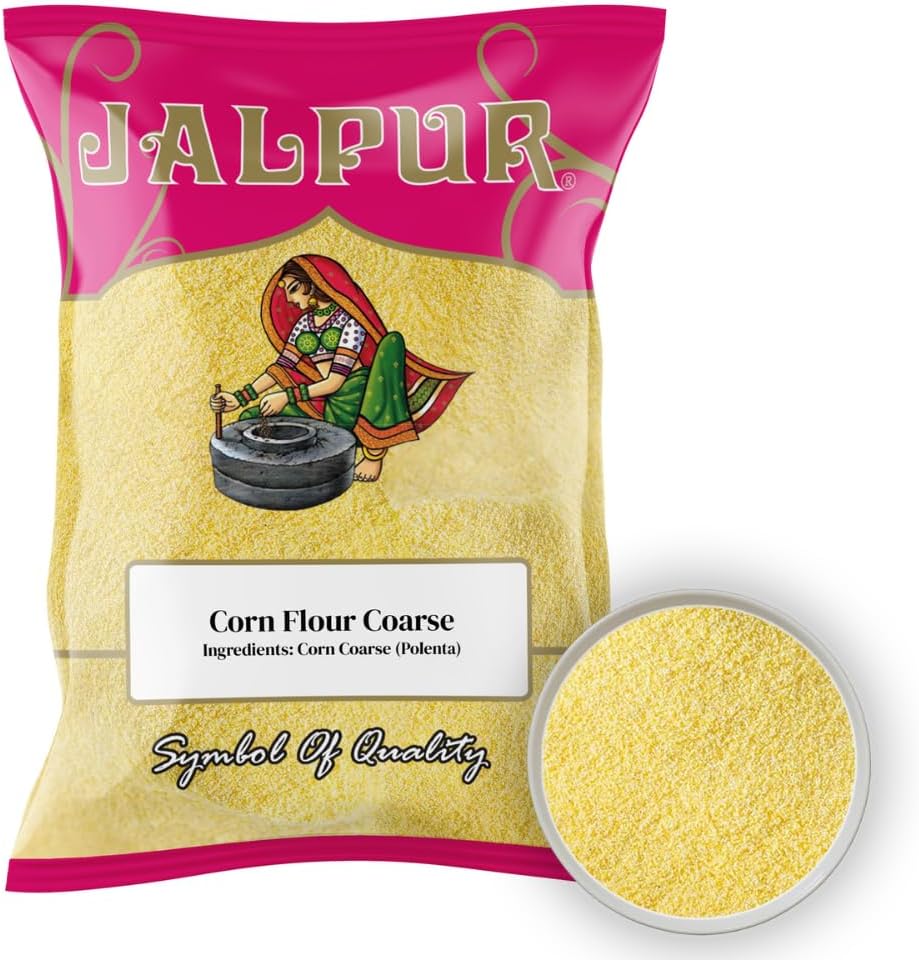 Jalpur Corn Flour Coarse 500g – Authentic Coarse Cornmeal for Traditional Recipes Like Tortillas, Tamales, Polenta & Ugali | Polenta | Pantry Essential