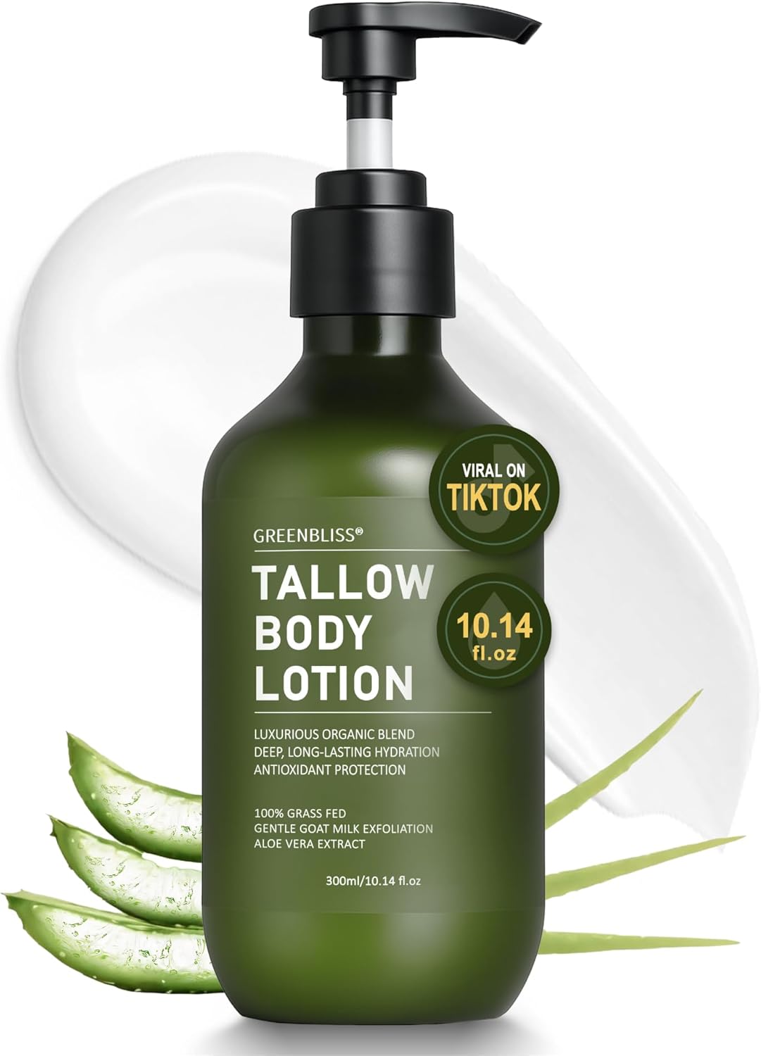 Beef Tallow Skin Care - 100% Organic Grass Fed tallow balm Lotion - Face + Body, Whipped Moisturizer for Sensitive Skin, Natural Deep Hydration, Sensitive Skin Safe, 10 FL Oz.