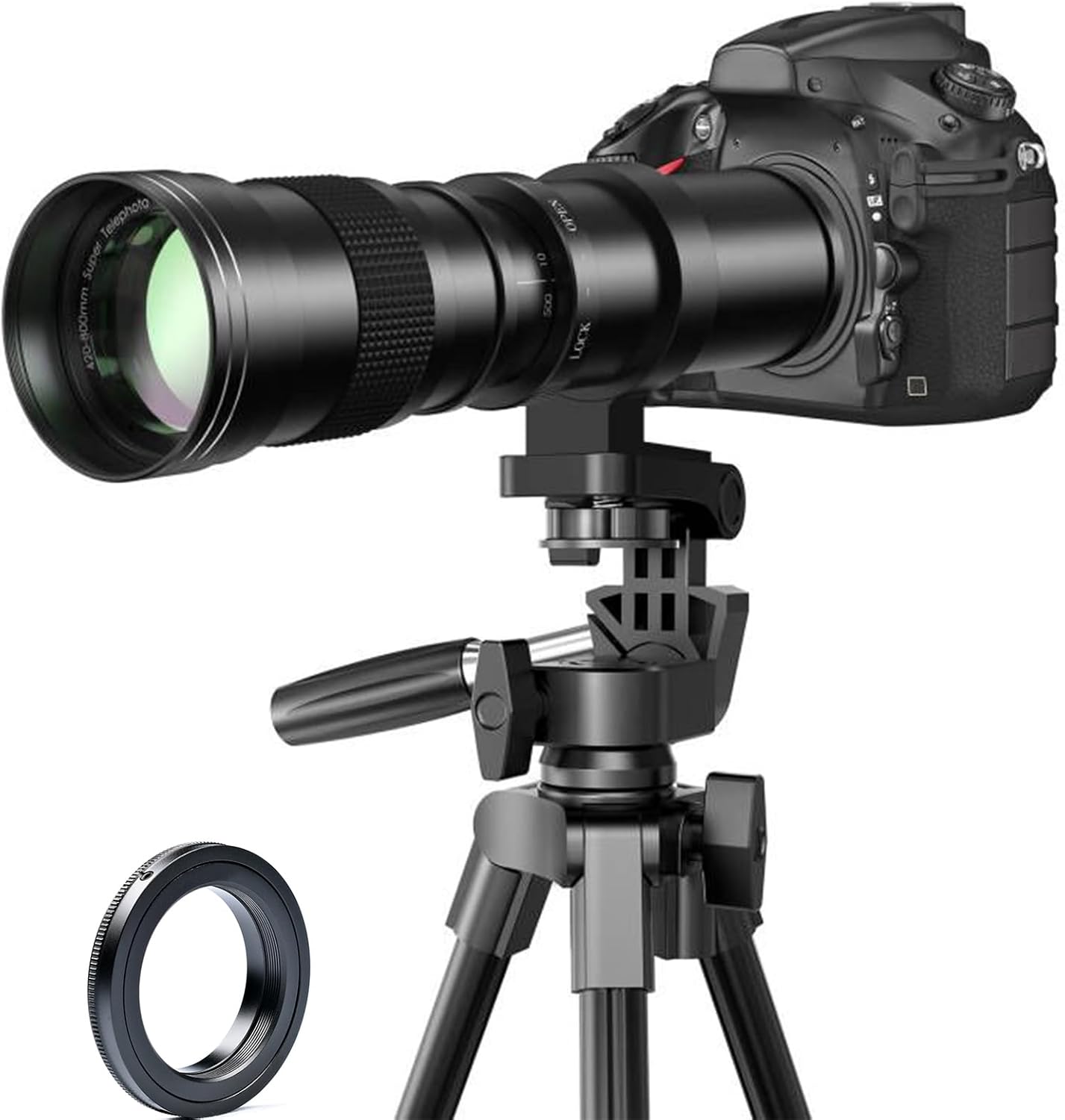 Telephoto Lens 420-800mm, EF Lens for Canon, Super Telephoto Lens + T-Mount for Canon EOS Rebel SL3 SL2 T8i T7i T7 T6 T6s T6i 1D 5D 6D 90D 80D 77D 4000D DSLR Camera Lenses