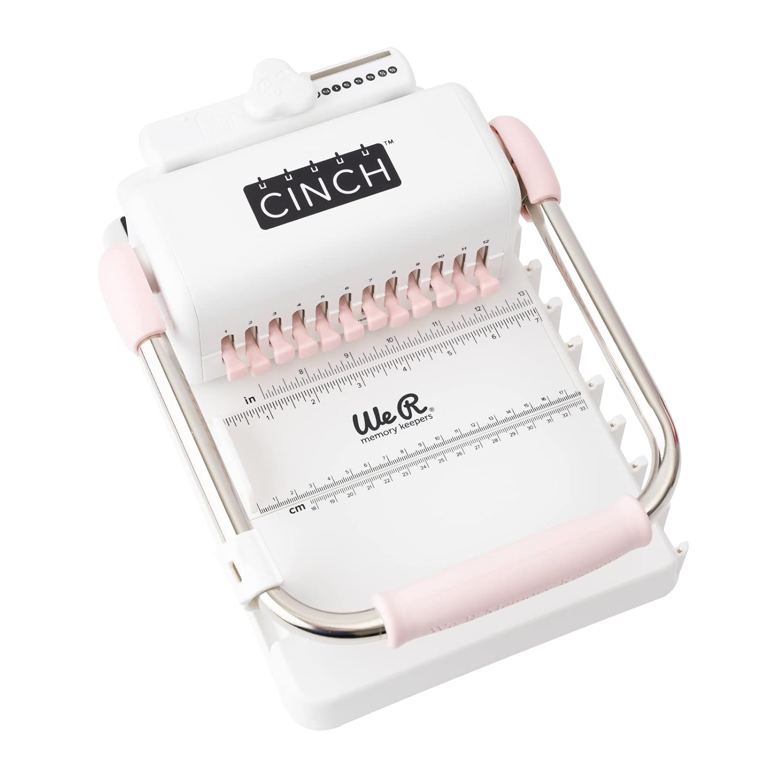 We R Memory Keepers, Cinch Book Binding Machine 2, Pink/White, Easy to Use Design with Slide Ruler, Compatible with Wire or Spiral Coils, Make Professional Books, Notebooks, Calendars and More | by We R Memory Keepers