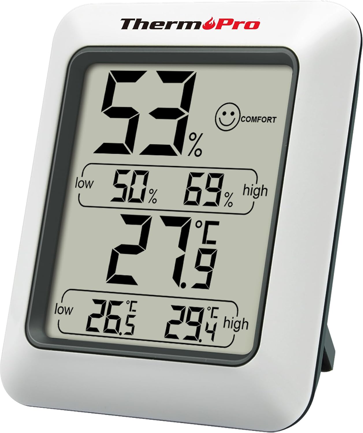 ThermoPro TP50 Digital Thermo-Hygrometer Indoor Room Thermometer with Recording and Climate Indicator for Room, Climate Control Monitor