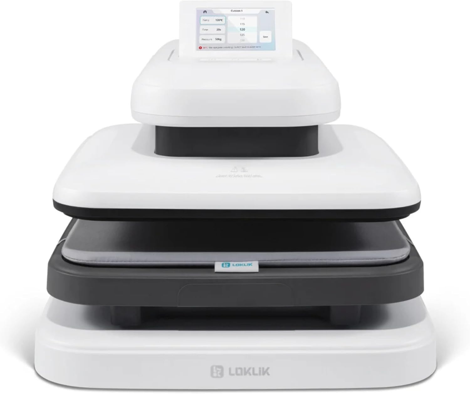 LOKLIK Impress™ Auto 2-Smart Heat Press Machine - T-Shirt Printing Machine for Sublimation Printing with Large 38 x 38 cm Plate - HTV Heat Transfer Sublimation Vinyl - Daisy White