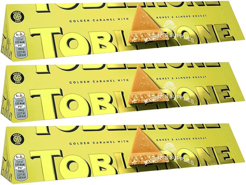 New Toblerone golden Caramel, 360g Pack of 3 Suitable for vegetarians Delightful Treat For Men Women By Experts Supplies