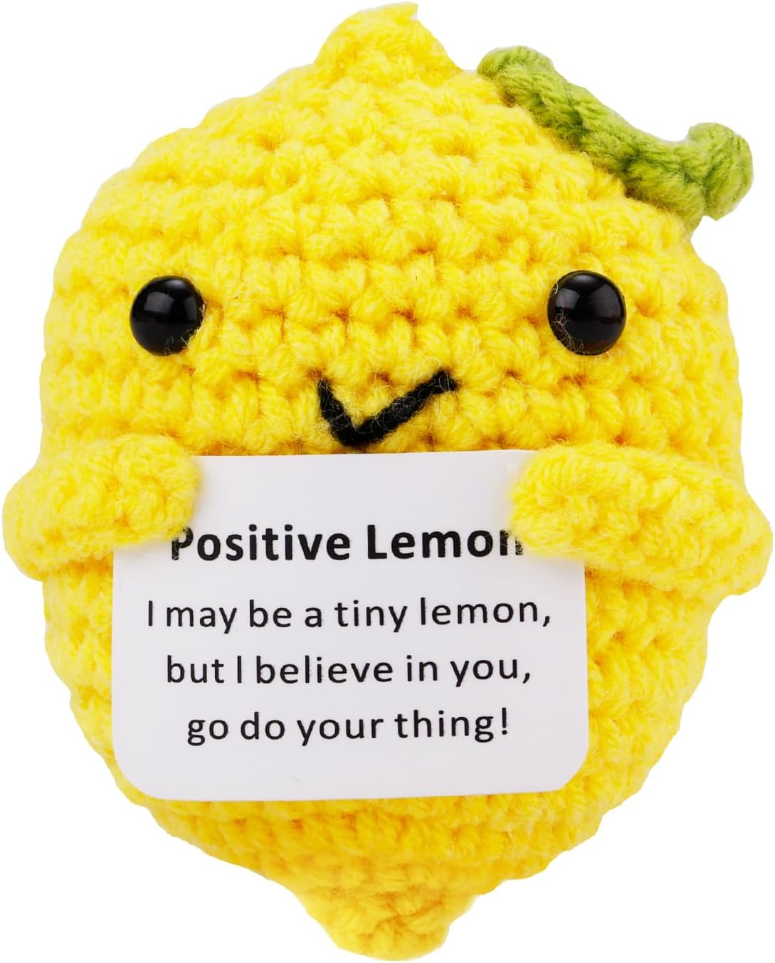 Positive Lemon, Crochet Lemon Emotional Cute Positive Doll Knitted Toy Doll Cheering Gift for Family Friends Encouragement Party Decoration