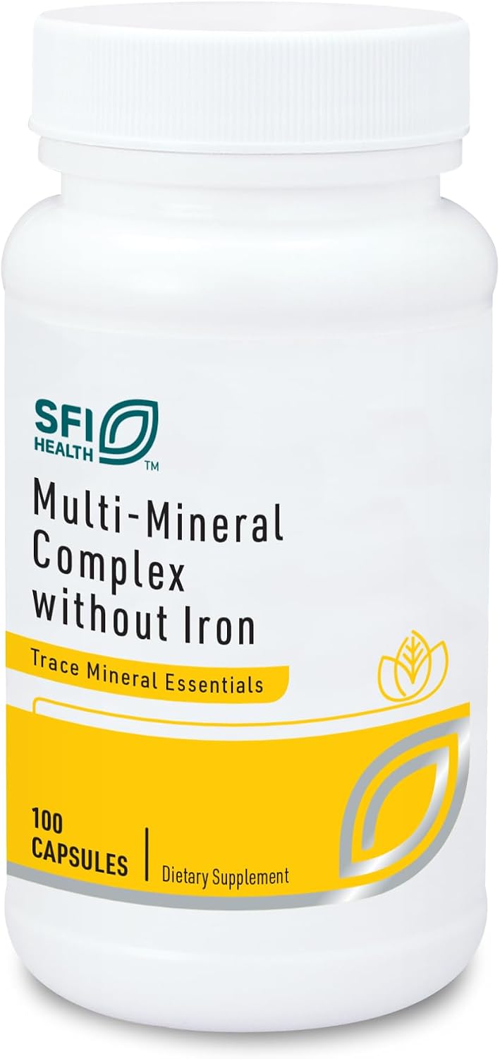 Klaire Labs Multi-Mineral Complex Without Iron - Broad Spectrum & Hypoallergenic Essential Trace Mineral Blend with Copper & Zinc, Iron-Free (100 Capsules)