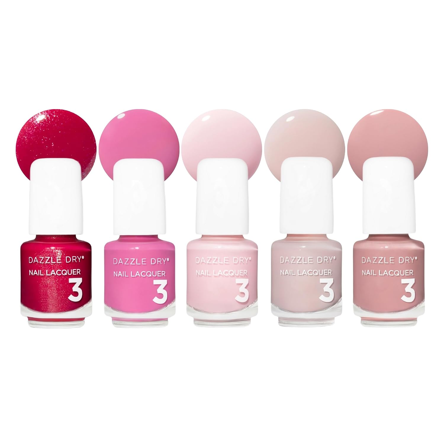 Dazzle Dry Mini Flight – Best of Pinks – 5 Mini Lacquers | 5-Piece Mini Nail Polish Set · Fast-Drying · Long-Lasting · Non-Toxic Manicures