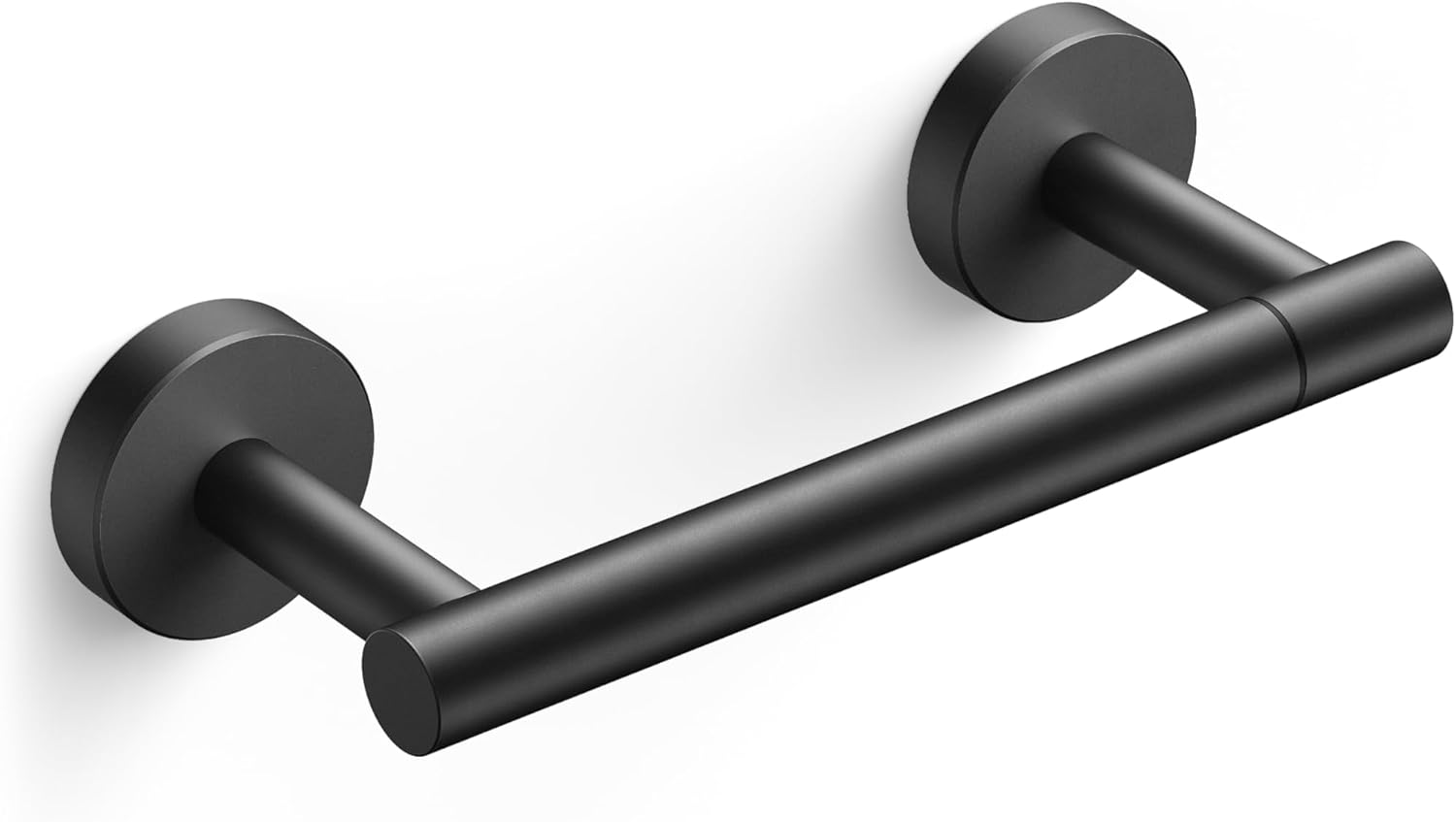 FORIOUS Toilet Paper Holder Wall Mount, Stainless Steel Rustproof Double Post Pivoting Tissue Roll Holder for Bathroom, Commercial Toilet Paper Dispenser (1, Matte Black)