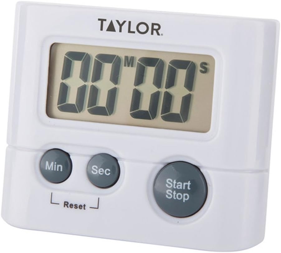 Taylor Digital Timer, Displays up to 99 minutes, 59 seconds, White