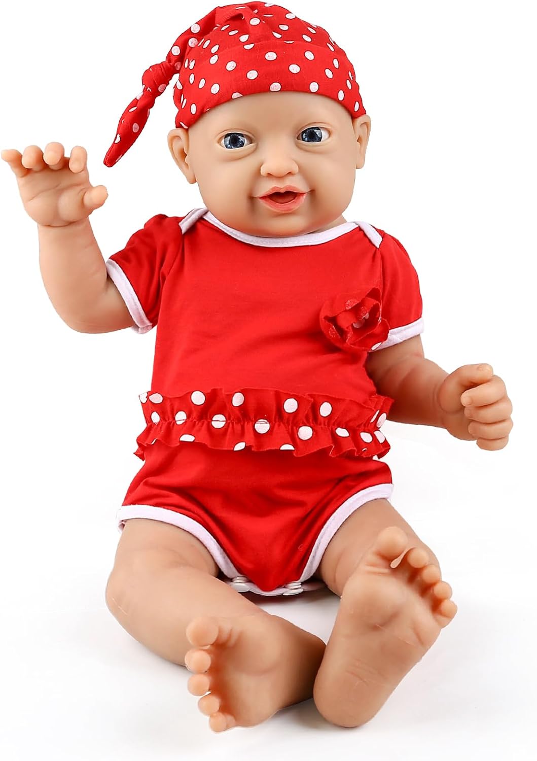 IVITA 16 inch Silicone Baby Dolls Girl Weighted 4.95 lb,[NOT Vinyl],Silicone Full Body Reborn Lifelike Realistic Real Life Newborn Soft Babies with Feeding Kit & Gift Box for Kids Age 3+